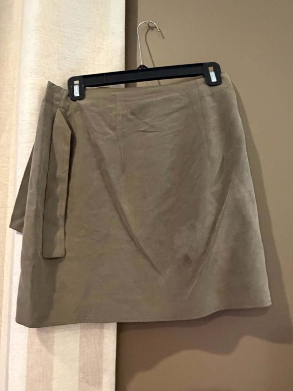 90's Express Silk Women's Army Green Set, Mini Skirt, Soft, Office, Size Medium - Picture 7 of 15